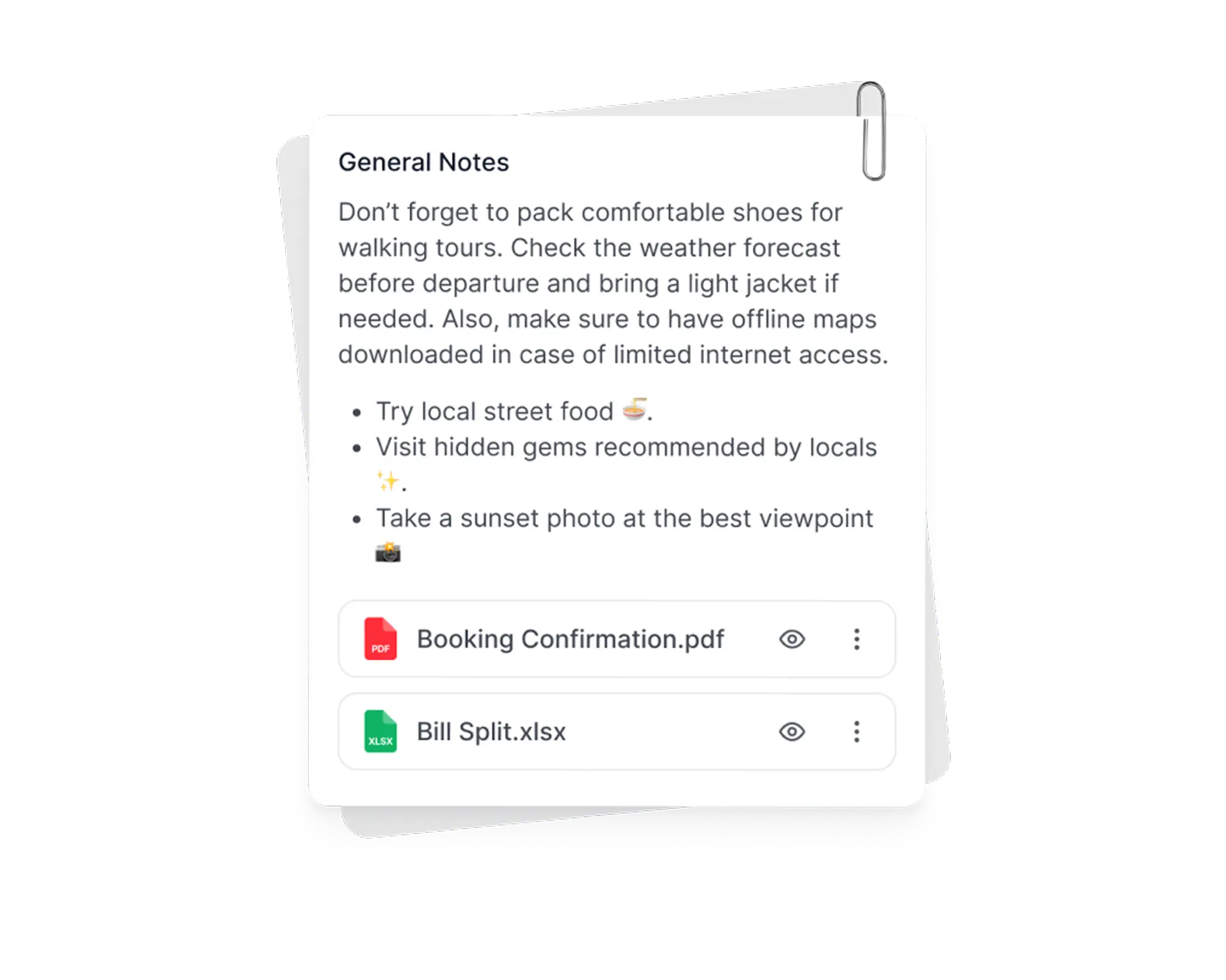 Holicay - Attach Documents & Notes